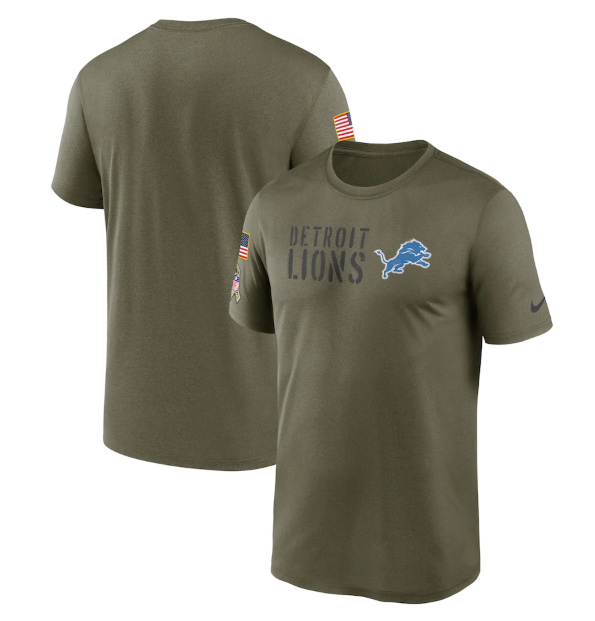Men's Detroit Lions Olive 2022 Salute to Service Legend Team T-Shirt Men's Detroit Lions Olive 2022 Salute to Service Legend Team T-Shirt
